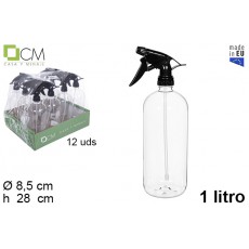 BOTELLA DE PLASTICO TRANSPARENTE CON PULVERIZADOR 