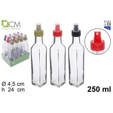 Botella de cristal cuadrada con pulveizador 250 ml