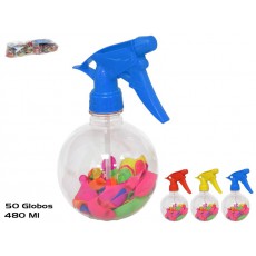 BOTELLA CON HINCHADOR 480 ML 50 GLOBOS DE AGUA