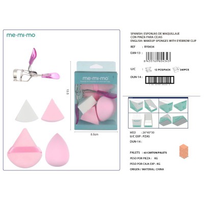 ESPONJA  DE MAQUILLAJE CON RIZADOR DE PESTAÑAS